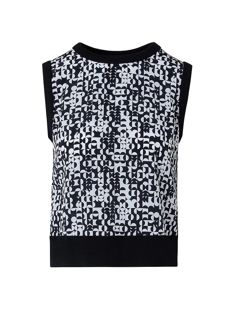 Geometric Wool Sleeveless Sweater