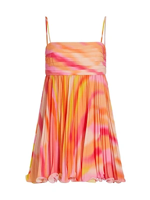 Savanna Tie-Dye Pleated Minidress