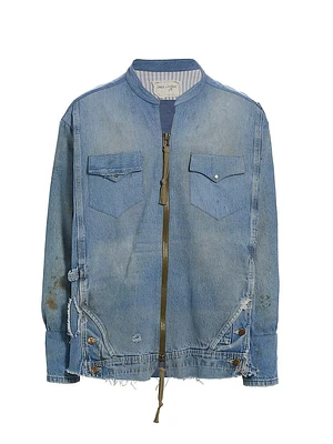 Denim Western Zip Shirt Jacket