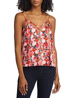 Kaira Floral Silk Cut-Out Cami