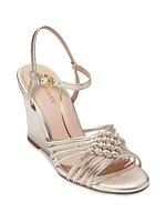 Jitney Knot Leather Wedge Sandals