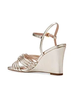 Jitney Knot Leather Wedge Sandals