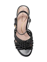 Jitney Knot Leather Wedge Sandals