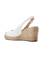 Espadrille 80MM Leather Platform Slingback Wedge Pumps