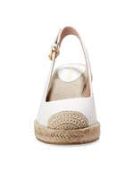 Espadrille 80MM Leather Platform Slingback Wedge Pumps