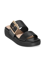 ØriginalGrand Buckle-Accented Leather Slide Sandals