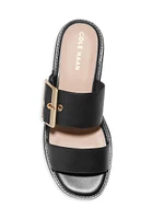 ØriginalGrand Buckle-Accented Leather Slide Sandals