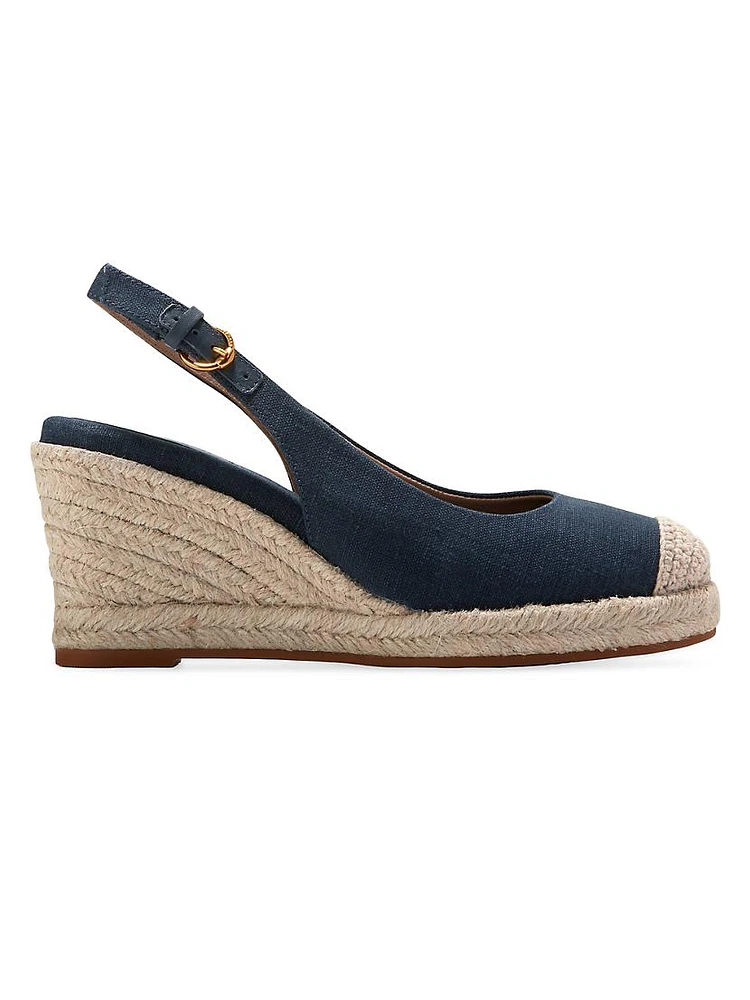 Cloudfeel 80MM Espadrille Slingback Wedge Pumps