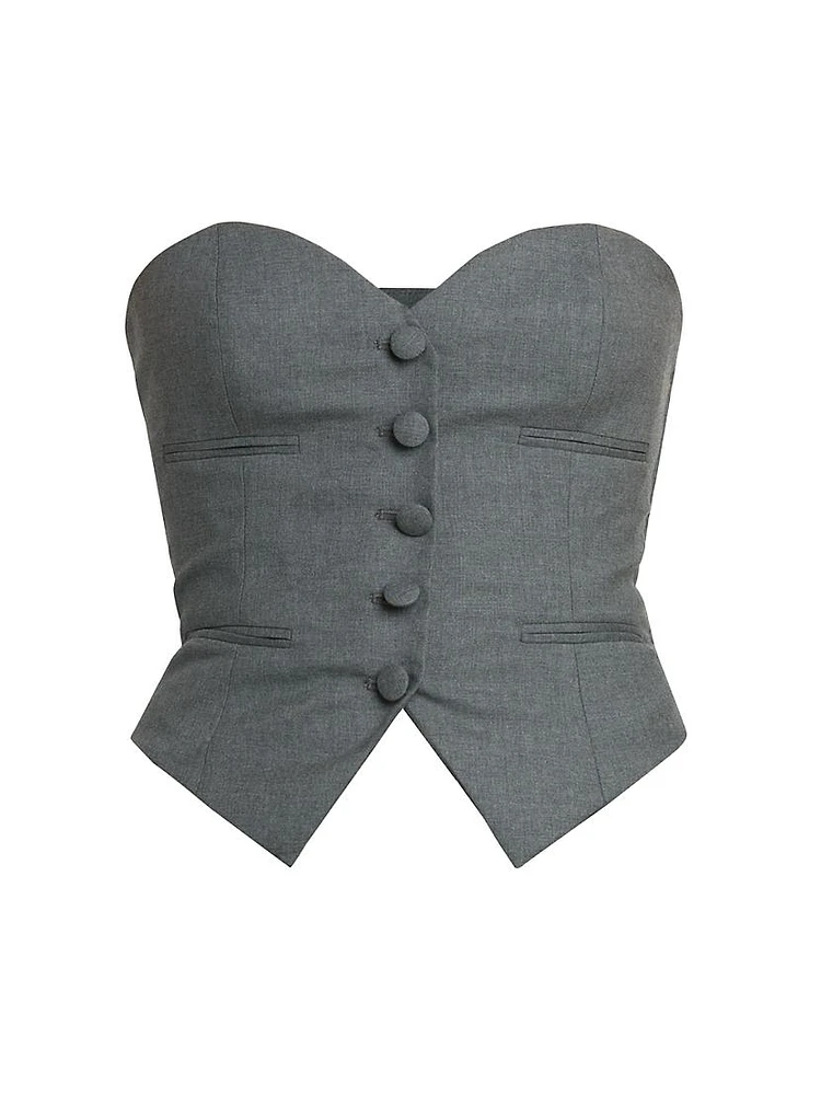 Strapless Wool Crop Vest