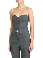 Strapless Wool Crop Vest