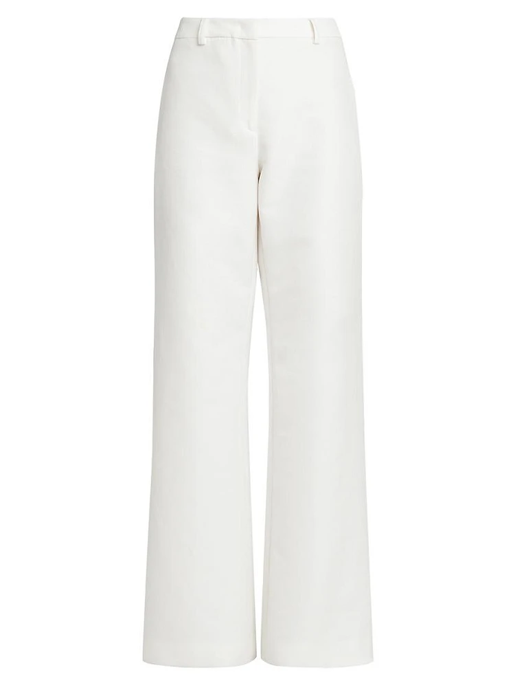 Wide-Leg Cotton Trousers