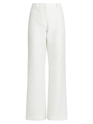 Wide-Leg Cotton Trousers