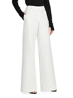 Wide-Leg Cotton Trousers