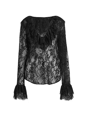 Heart Of Wool Sheer Lace Blouse