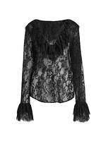 Heart Of Wool Sheer Lace Blouse