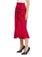 Silk Wrap Midi-Skirt