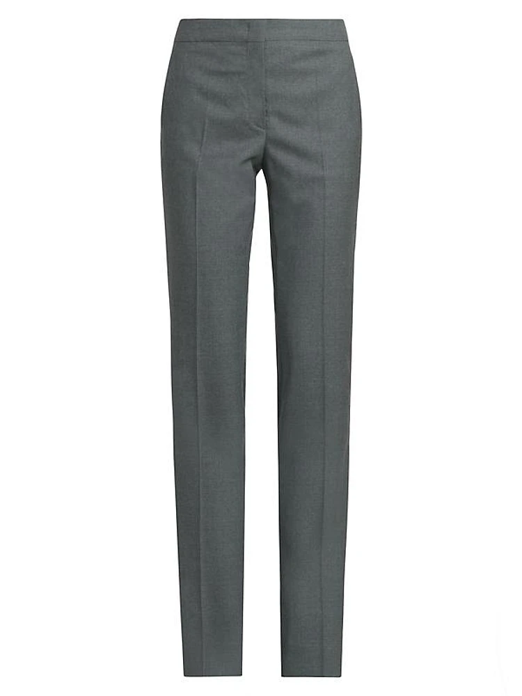 Wool Straight-Leg Trousers