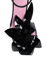 Ruby Flower Patent Leather Sandals