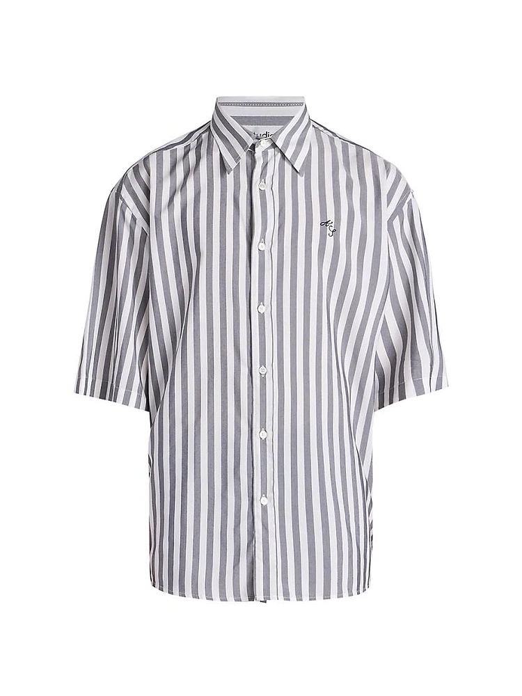 Sandrok Striped Button-Front Shirt