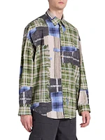 Setar Plaid Cotton Button-Front Shirt