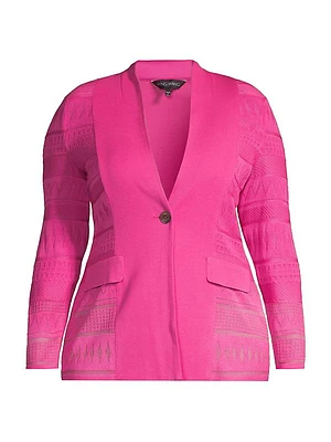 Plus Burnout Single-Button Jacket