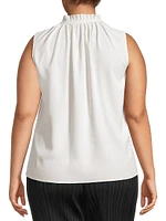 Plus Ruffle Tie-Neck Tank