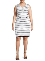 Plus Stripe Mini Sheath Dress