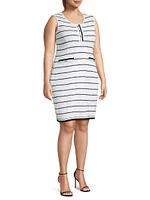 Plus Stripe Mini Sheath Dress