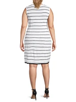 Plus Stripe Mini Sheath Dress