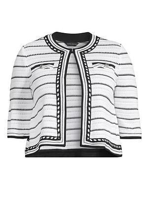 Striped Knit Crop Jacket