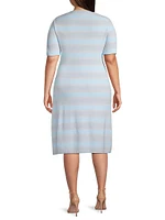 Plus Jacquard Flare Midi-Dress