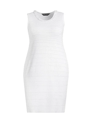 Plus Stripe Shimmer-Knit Sheath Dress