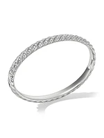 Sculpted Cable Bangle Bracelet 18K White Gold