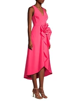 Floral Taffeta Midi-Dress