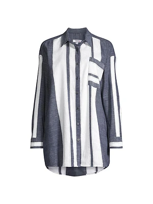 Mariam Cotton Striped Shirt