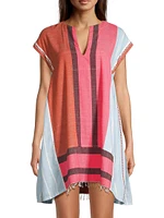 Elina Colorblocked Cotton Caftan