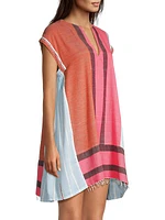 Elina Colorblocked Cotton Caftan