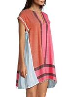 Elina Colorblocked Cotton Caftan