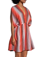 Alem Striped Plunge Minidress