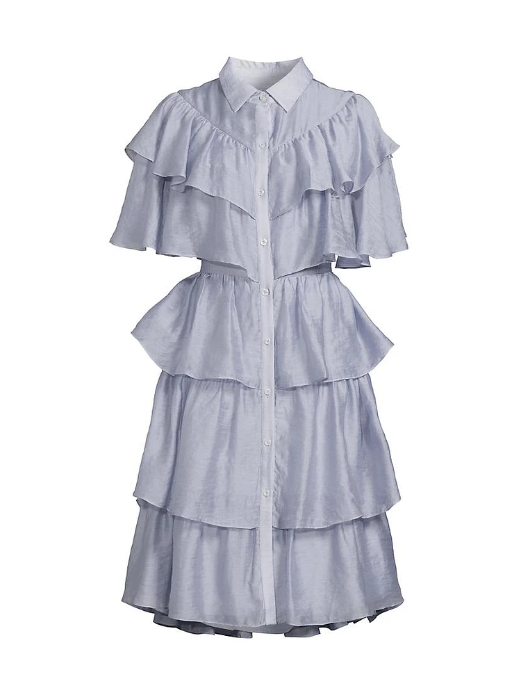 Tiered Ruffled Midi-Dress