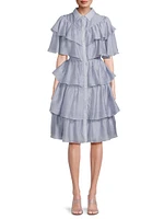 Tiered Ruffled Midi-Dress