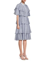 Tiered Ruffled Midi-Dress