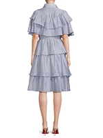 Tiered Ruffled Midi-Dress