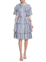 Tiered Ruffled Midi-Dress