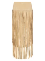 Karolina Fringe Vegan Leather Skirt