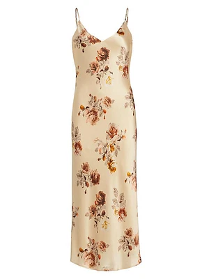 Seridie Floral Silk Midi-Dress