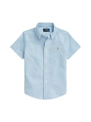 Little Boy's & Short-Sleeve Button-Up Shirt