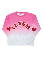 Little Girl's, Girl's & Adult's ILYSM Gradient Sweatshirt