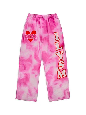 Little Girl's & Girl's Theme ILYSM Tie-Dye Sweatpants