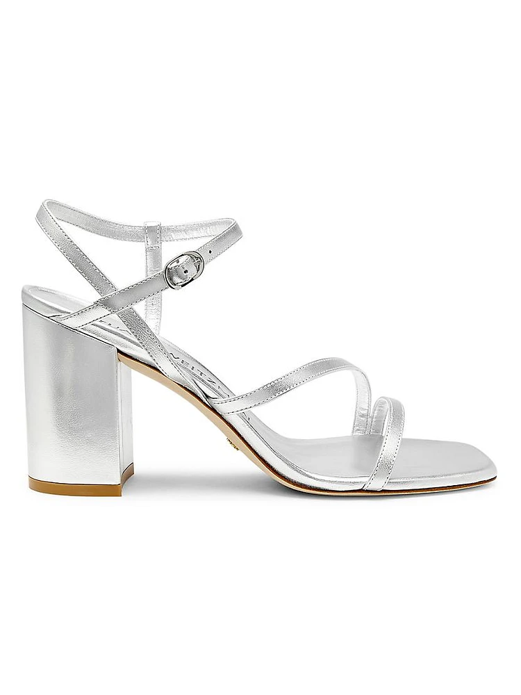 Oasis 85MM Metallic Leather Block-Heel Sandals